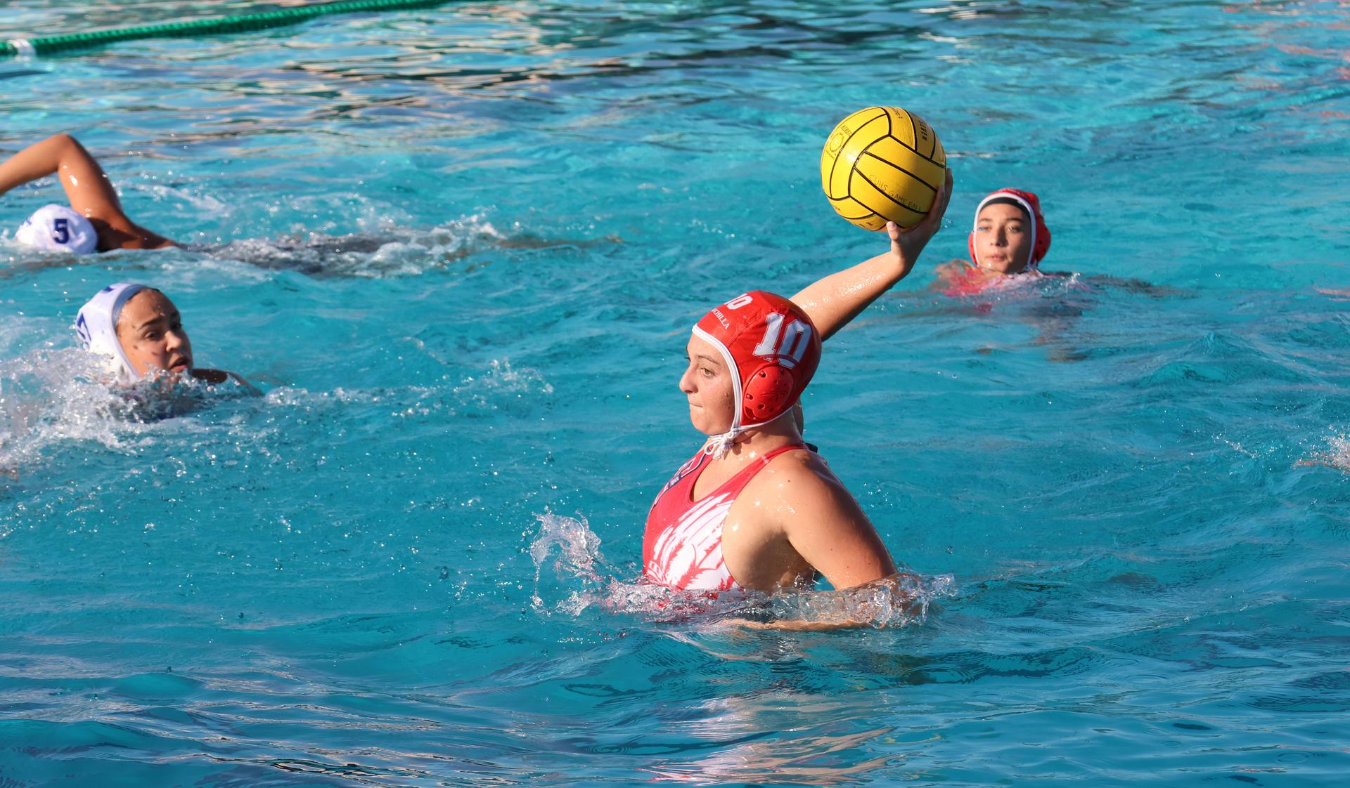 girls playing water polo against Sanger West