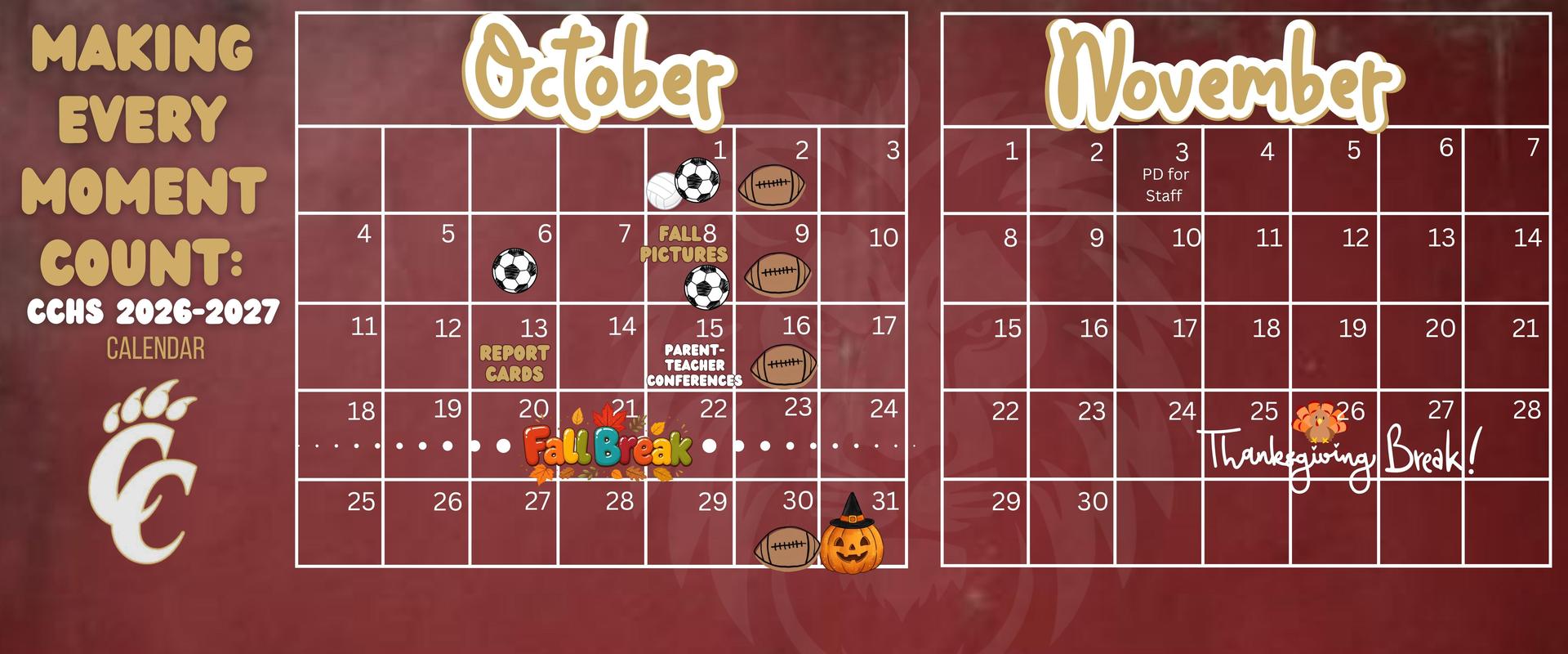 October/November Calender