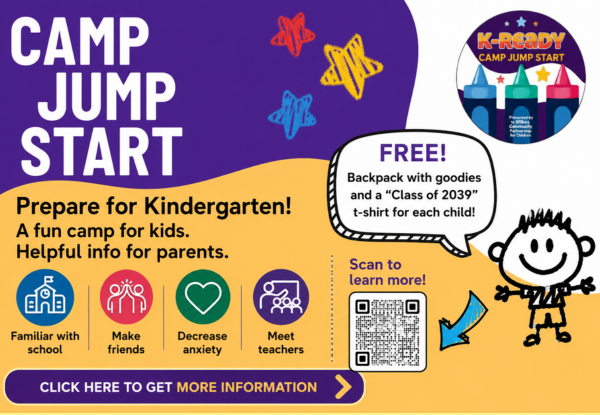 Information for Camp JUMPSTART, a program for upcoming kindergarten students.