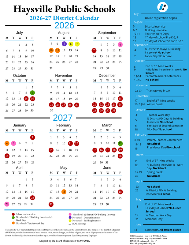 2026-27 school year calendar
