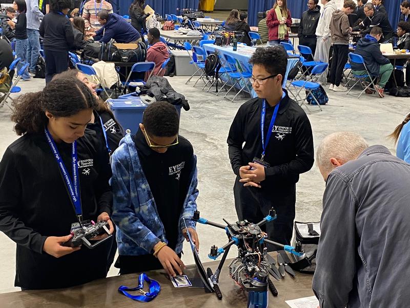 Students take part in the regional drone competition