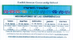 ¡Semana de conferencias de padres y maestros!