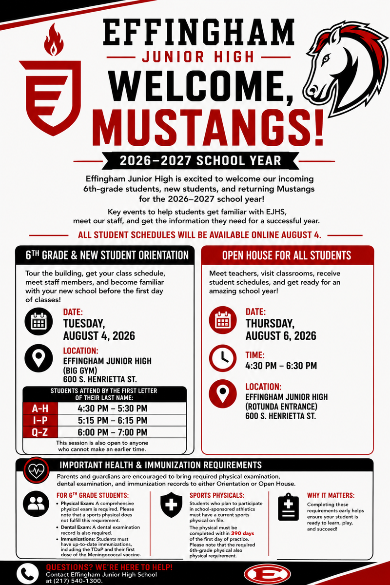 EJHS Orientation Dates