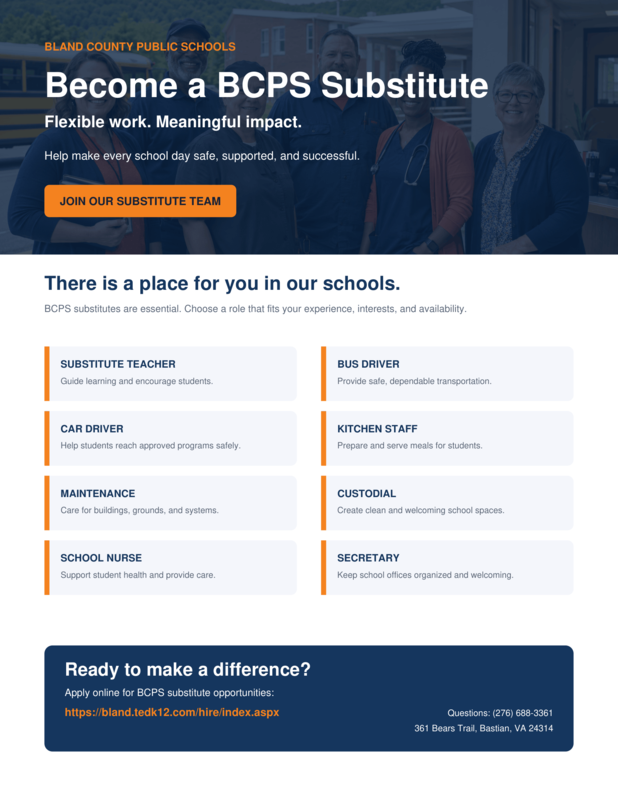 BCPS Substitute Flyer