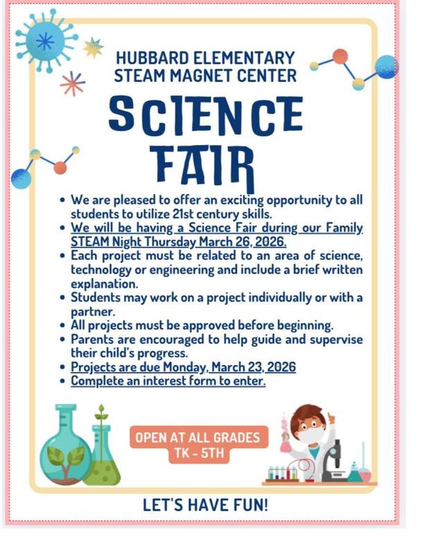 Hubbard Science Fair Flier