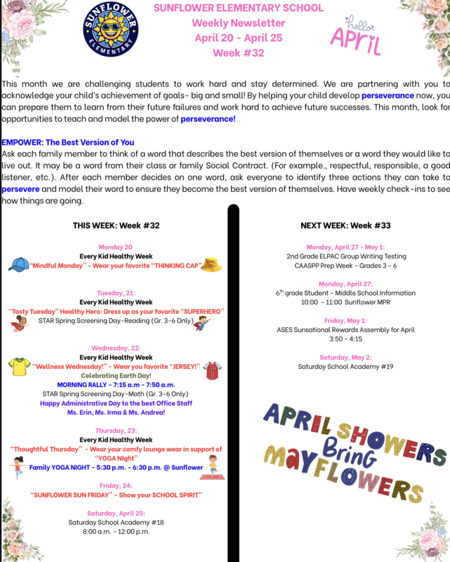 Sunflower Weekly Newsletter Week 32 Featured Photo