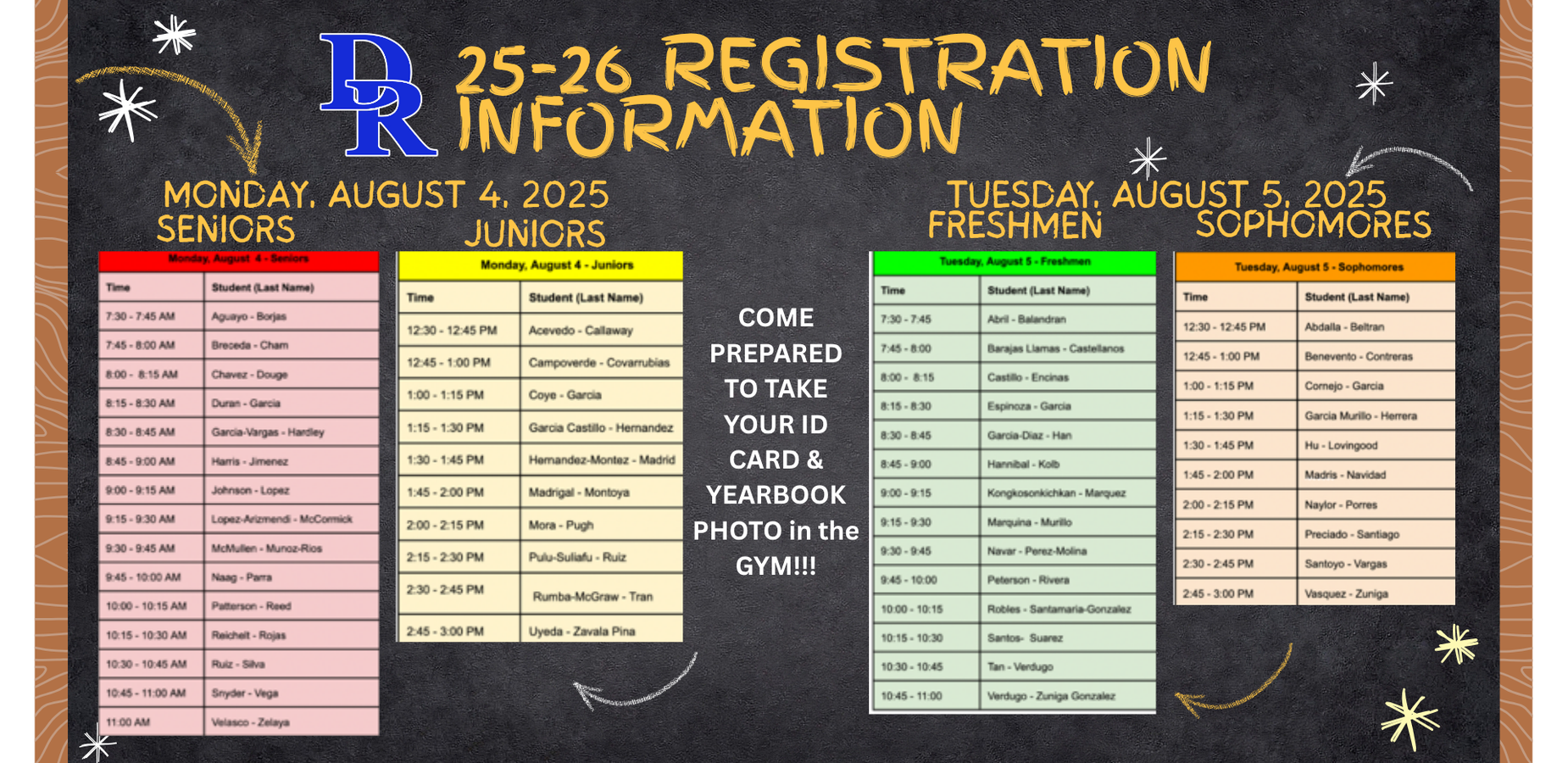 DRHS 25-26 REGISTRATION INFO
