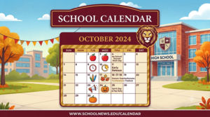 Cartoon Image of a School Calendar
