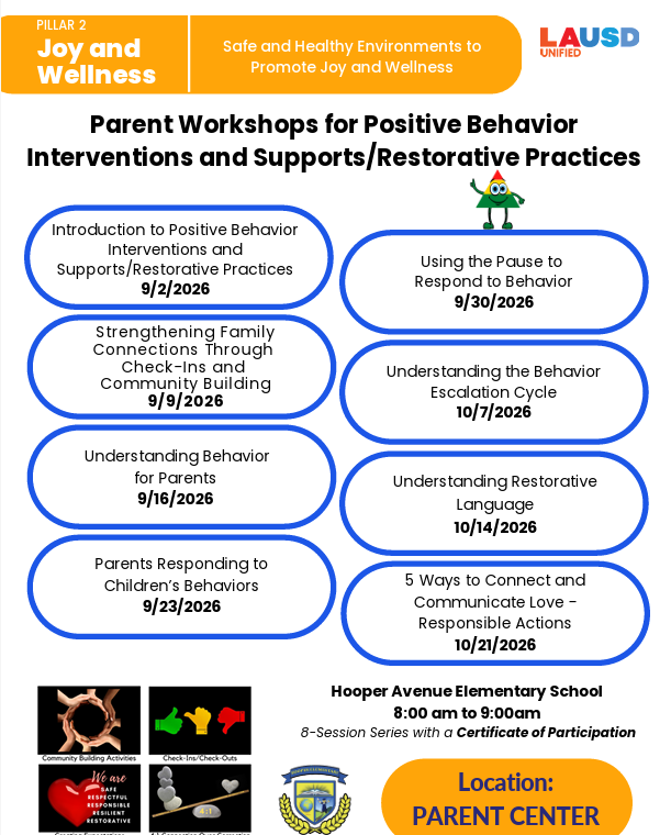 Parent Workshops schedule