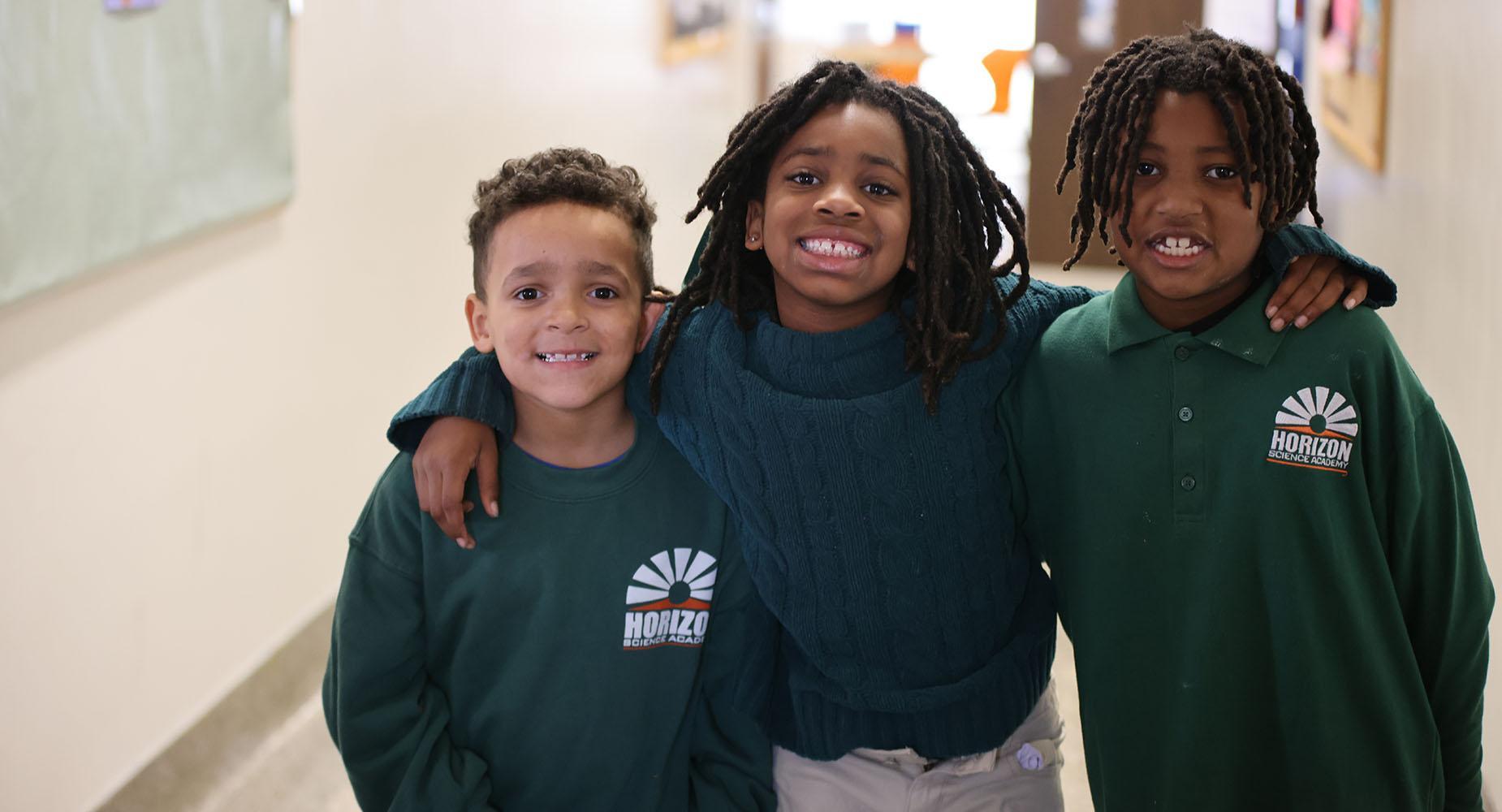 HSA Davenport students in the hallway