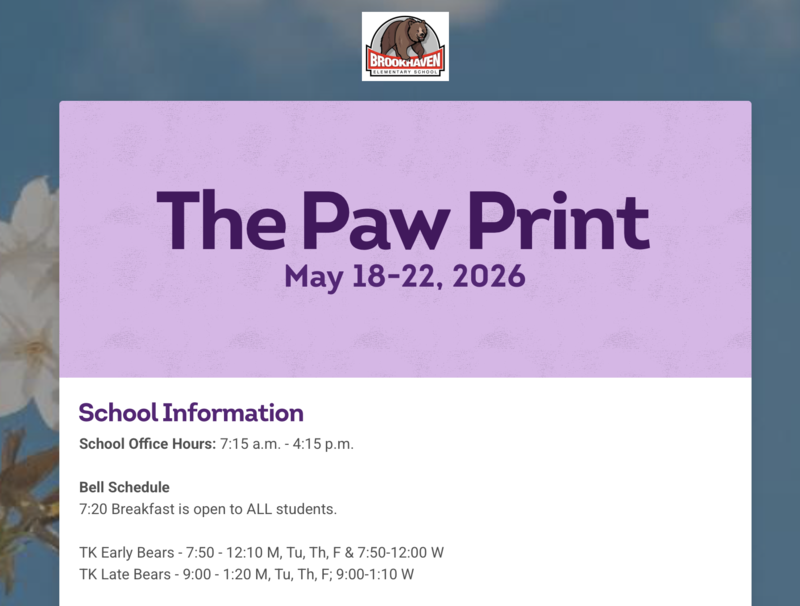 The Paw Print: Week of May 18th