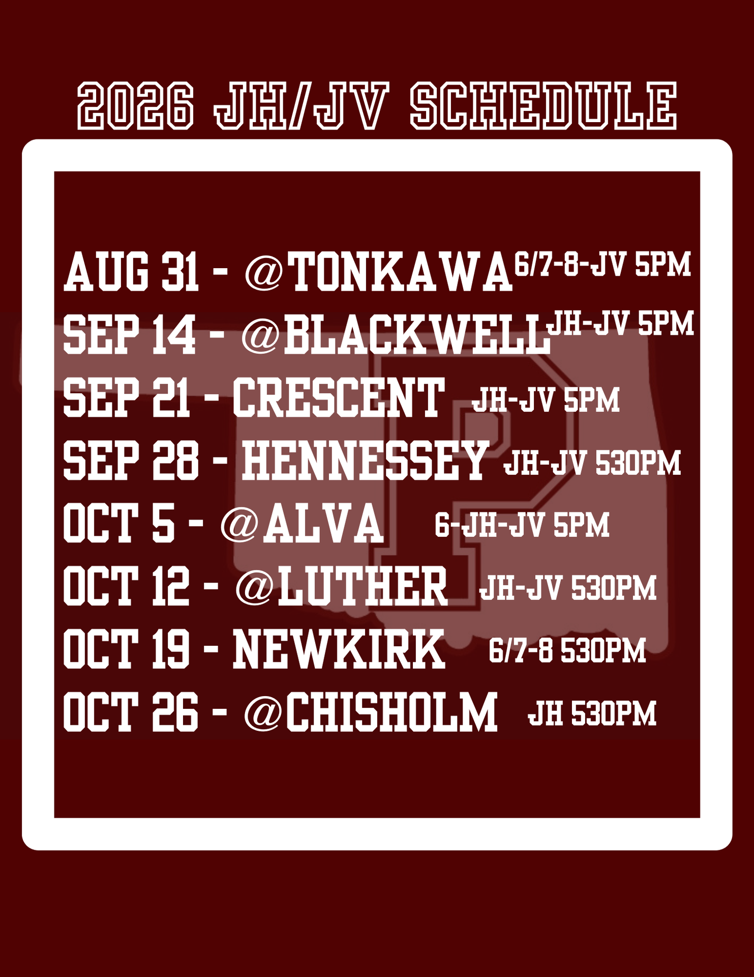 jh schedule