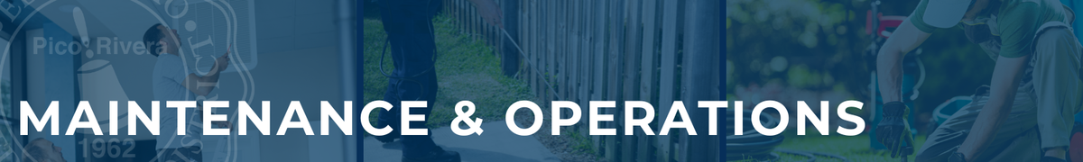 Maintenance & Operations Banner with photos of pest management and sprinklers
