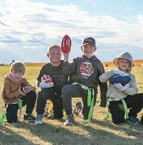 Youth flag football players