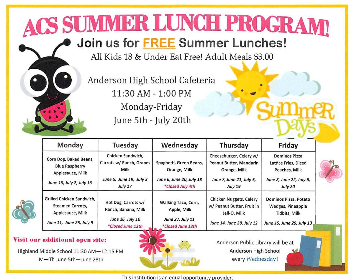 SUMMER LUNCH PROGRAM Anderson High School
