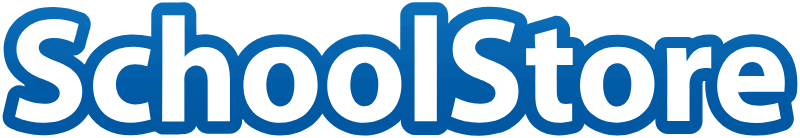 Bold blue text spelling 'SchoolStore' on a white background.