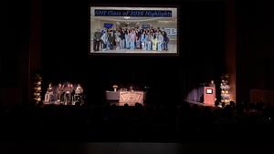 The auditorium during the presentations.