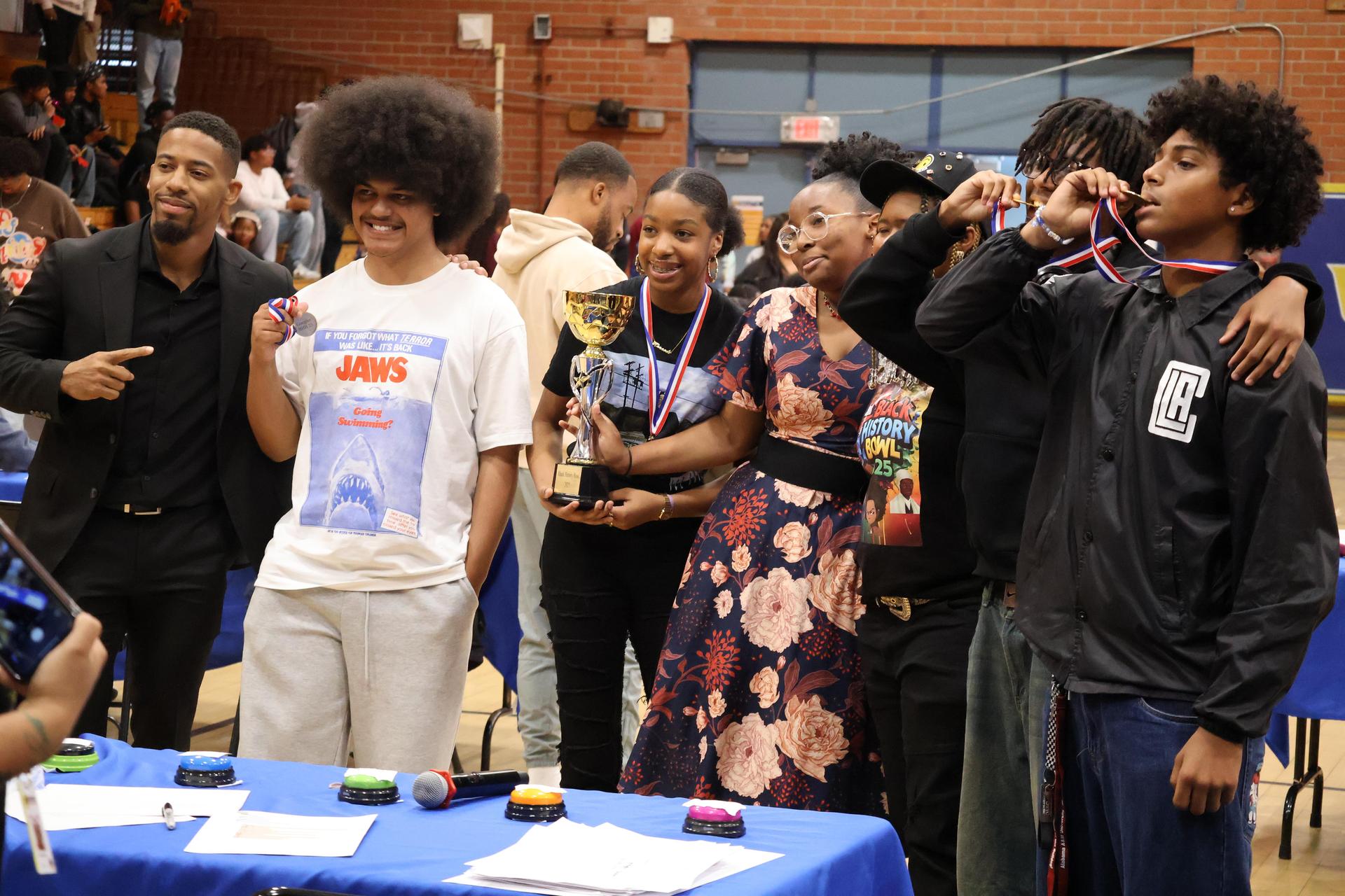 images for AAPAC page - students having fun at an event hosted at Garey High School 
