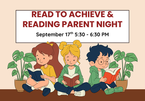 decorative image of three students sitting and reading books