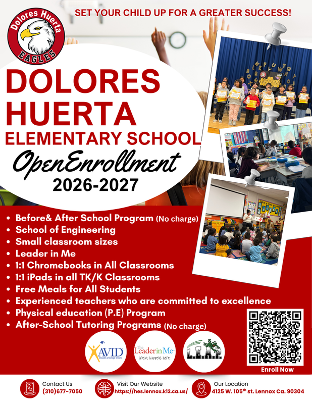 Dolores Huerta Elementary School Open Enrollment 2026–2027