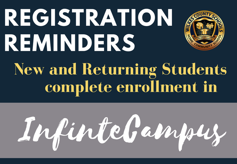 Registration Reminder to visit the Infinite Campus Parent Portal