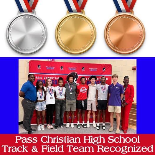 At last night's Board meeting, Dr. Evers presented Certificates of Excellence to Pass Christian Pirates Track And Field athletes who have been recognized at the State and National levels