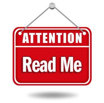 A picture saying Attention, read me.
