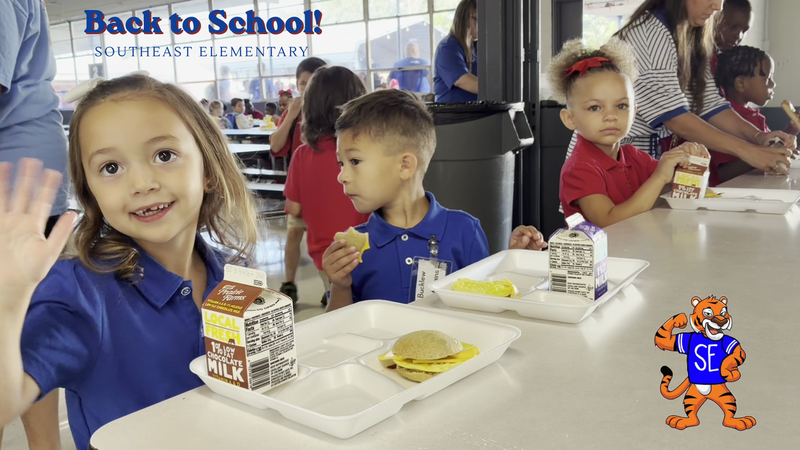 Southeast Elementary Pre-K Students at Breakfast
