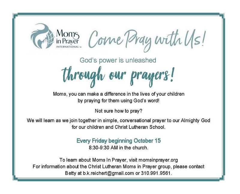 Moms In Prayer- Every Friday beginning October 15 Featured Photo