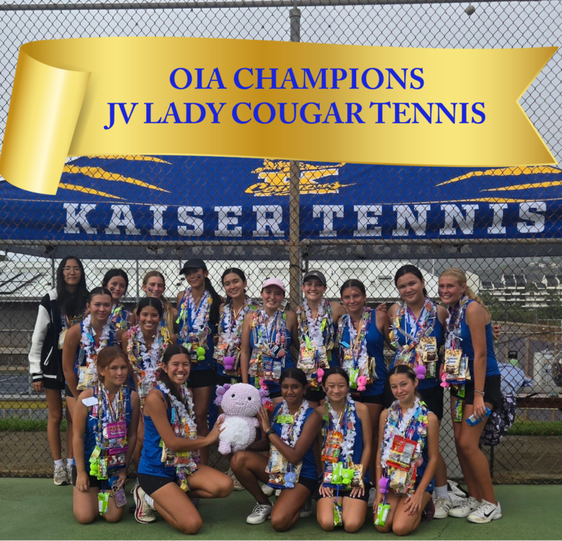 CONGRATULATIONS OIA CHAMPIONS – JV LADY COUGAR TENNIS!