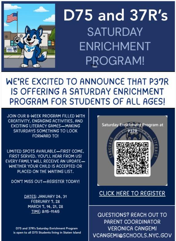 D75 and 37R's Saturday Enrichment Program