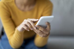 woman using smartphone