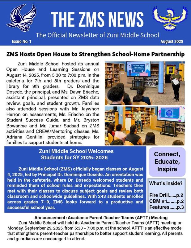Zuni Middle School Newsletter