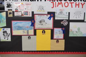 Vejar Elementary - Contest winner on wall