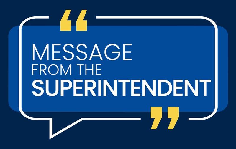 Letter from Superintendent, Dr. Anderson