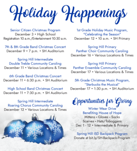 Holiday Happenings At Spring Hill ISD