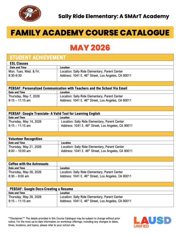 May Course Catalogue