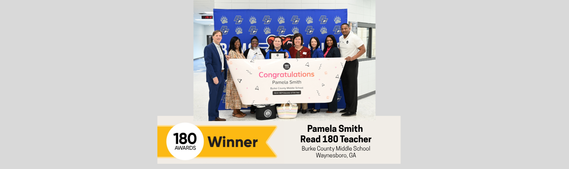 congratulations to Pamela Smith, Read 180 teacher