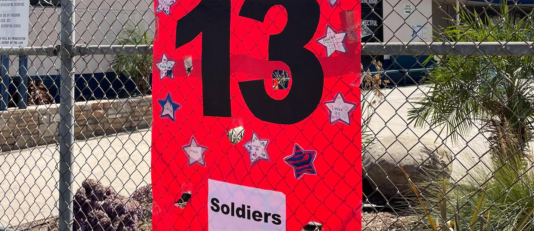 soldiers banner red