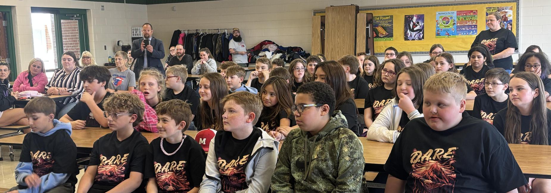 students at MES 5th grade DARE graduation