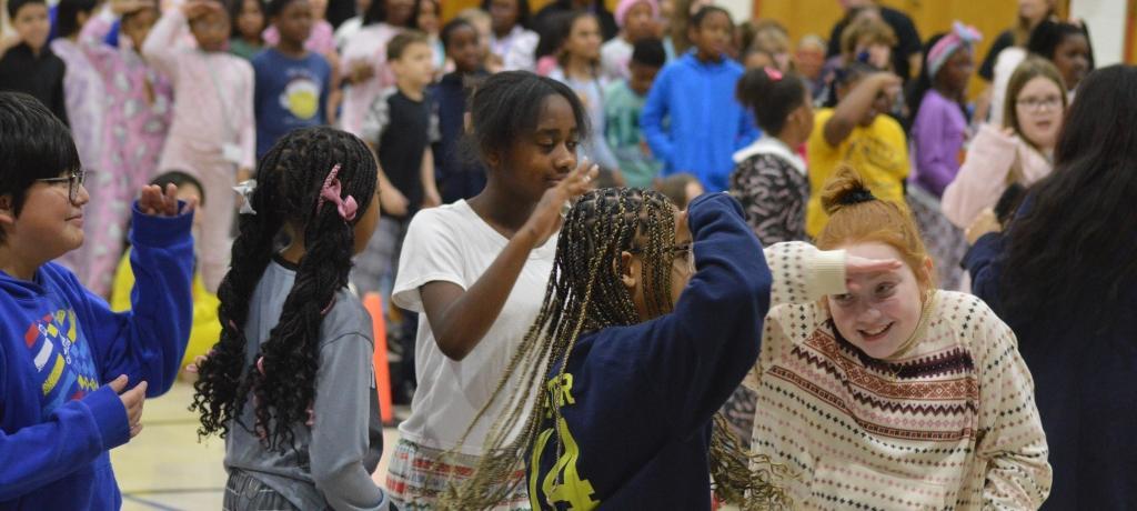 students dancing