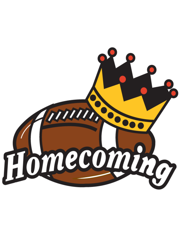 Homecoming football with crown