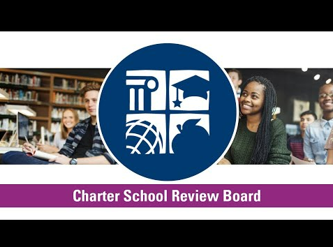 Logo with text: Charter School Review Board