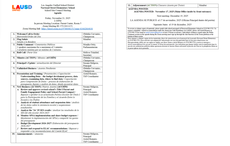 SSC on Friday, 11/21/25 at 2:30 pm in room 5/SSC el viernes 11/21/25 a las 2:30 pm en el salón 5 Featured Photo