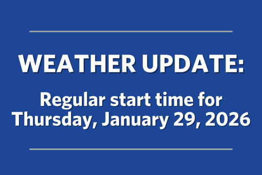 Regular Start Time for Thursday, January 29