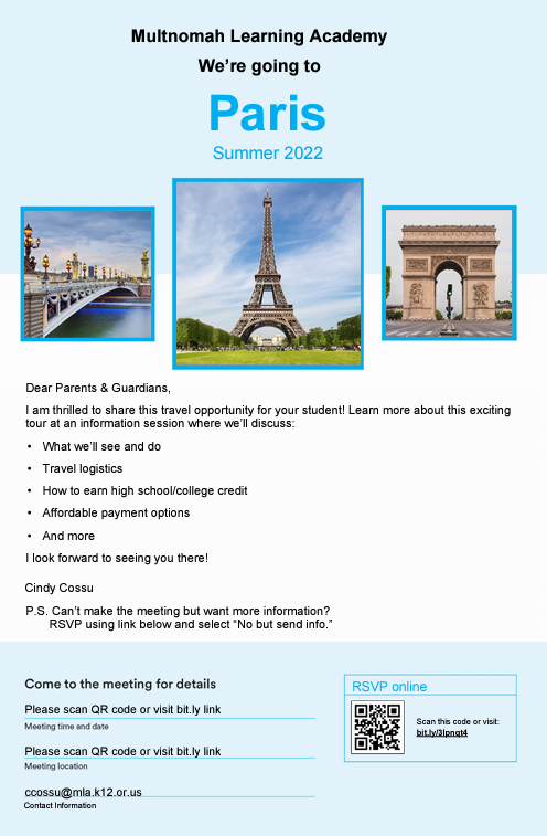 MLA Middle is going to Paris - Summer 2022 Featured Photo