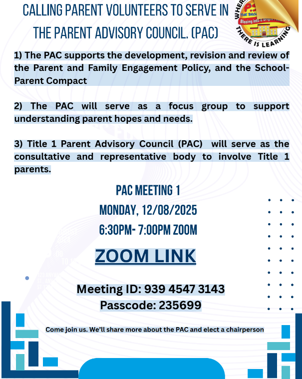 Parent Advisory Council Flier