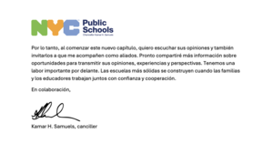 New Welcome Chancellor Letter 2026. Spanish 2