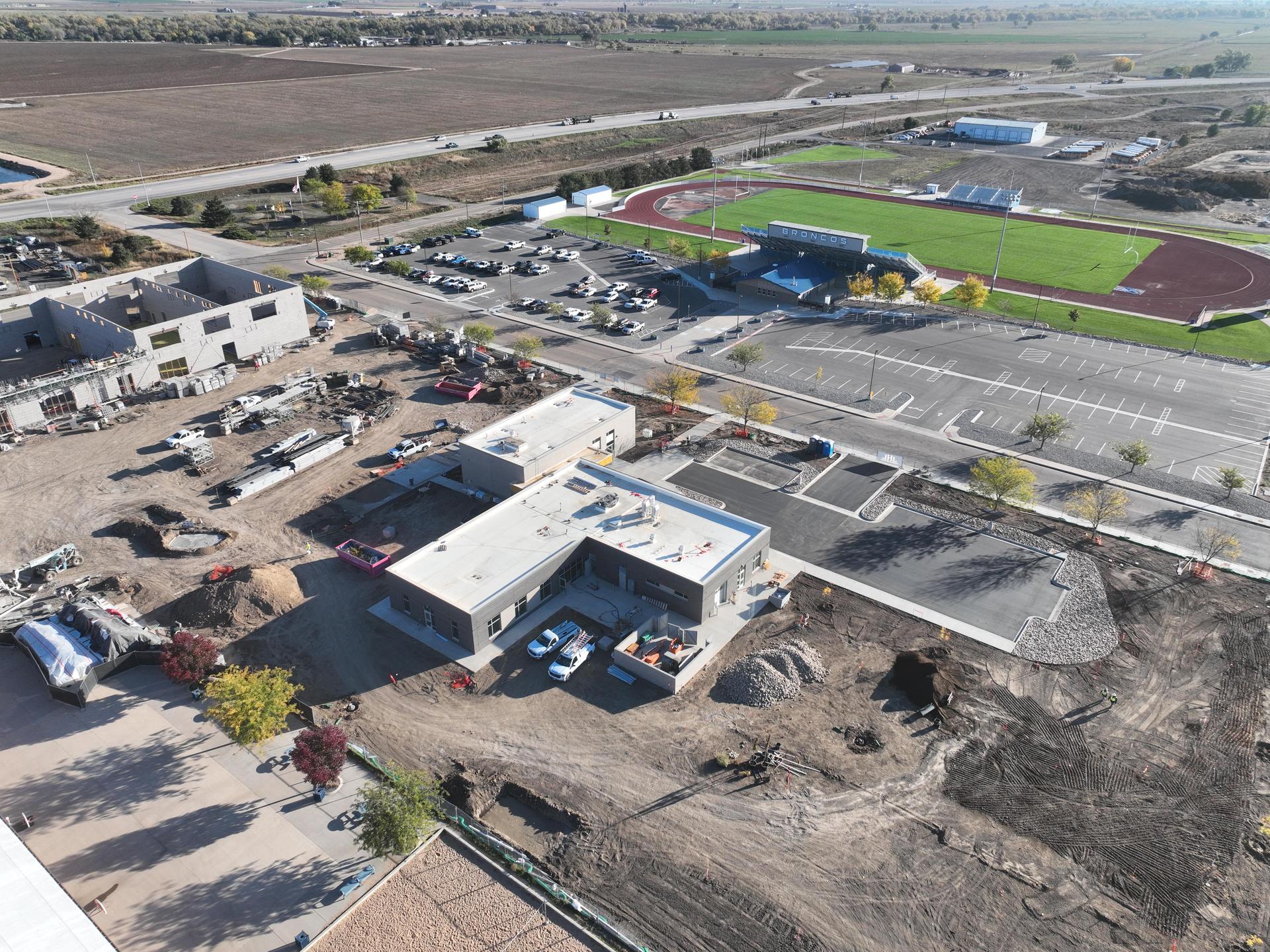 arial picture of construction