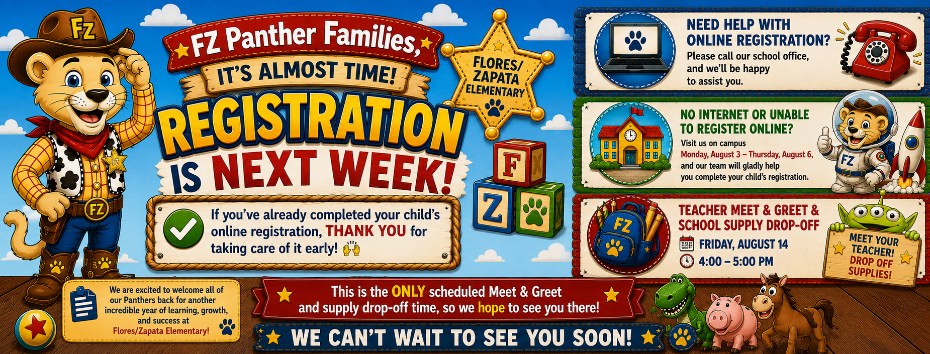 2026-2027 School Year Registration and School Supply Drop-Off Date